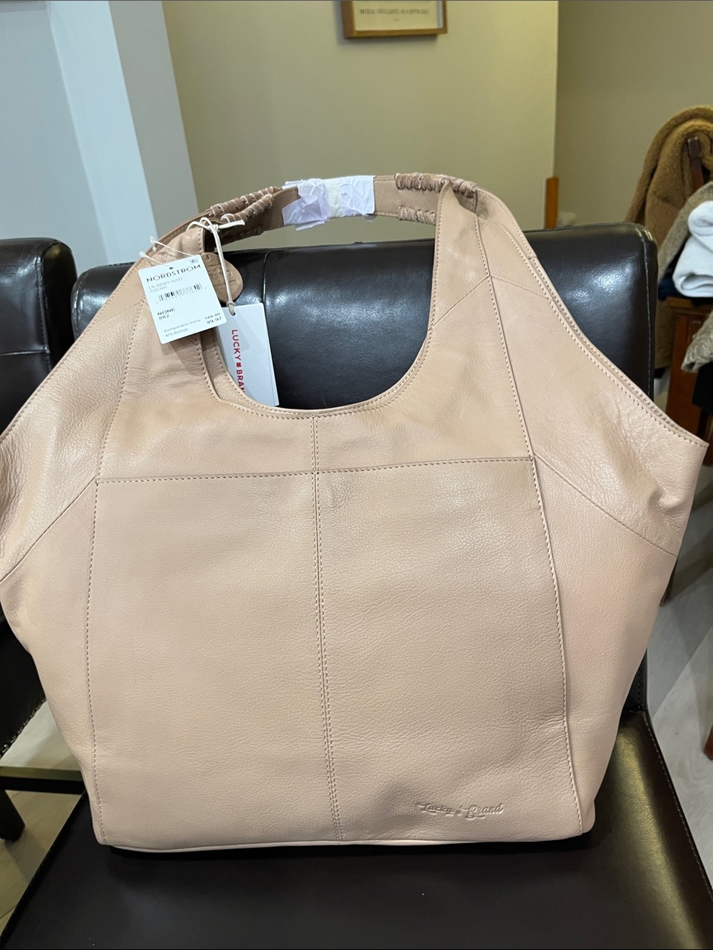 Lucky Brand Tan Leather Hobo Shoulder Bag